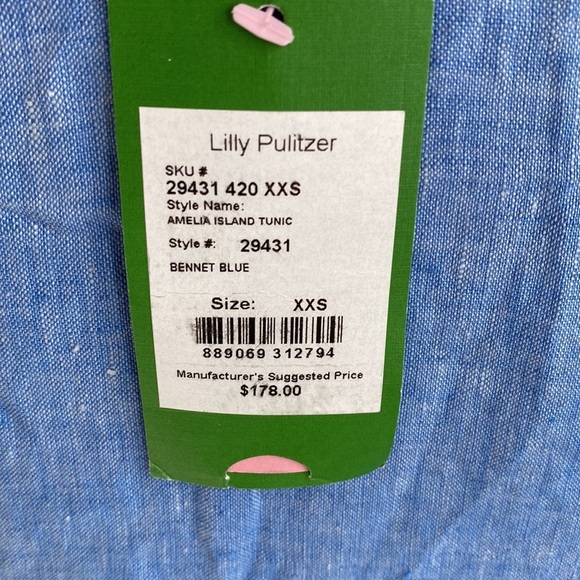 Lilly Pulitzer Amelia Island Tunic Bennet Blue - Picture 6 of 9